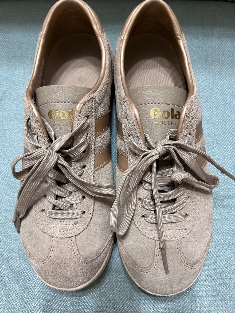 Gola Women's Beige and Metallic Suede Bullet Sneaker